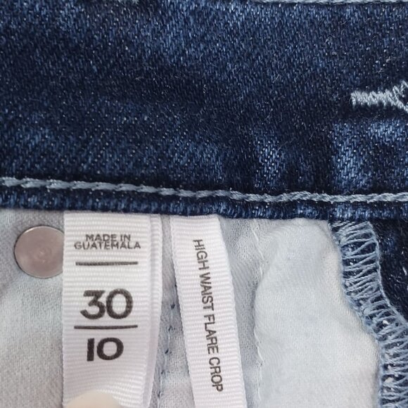 Loft High Waist Flare Crop Jeans Size 10/30 Dark Wash Made and Loved - Picture 9 of 16